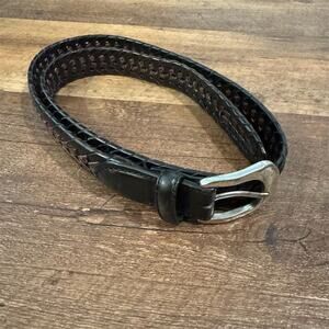 Brighton Twist n Tie Braided Leather Belt Brown Black Size 34 READ
